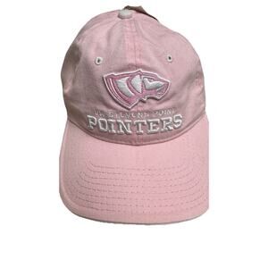 UW Stevens Point Pointers Hat Women Pink Strap Back Twill Cap The game 100% Ctn.